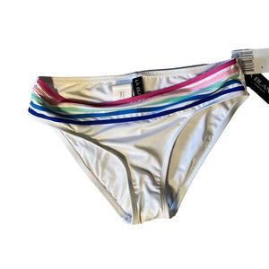 La Blanca SwimSuit Sz  8 Hipster Bottom’s  White with a spectrum of colors